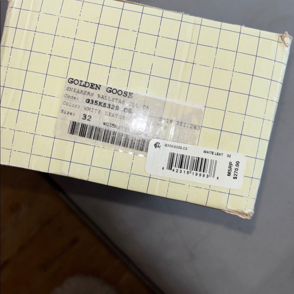 Golden Goose White Box with Blue Grid